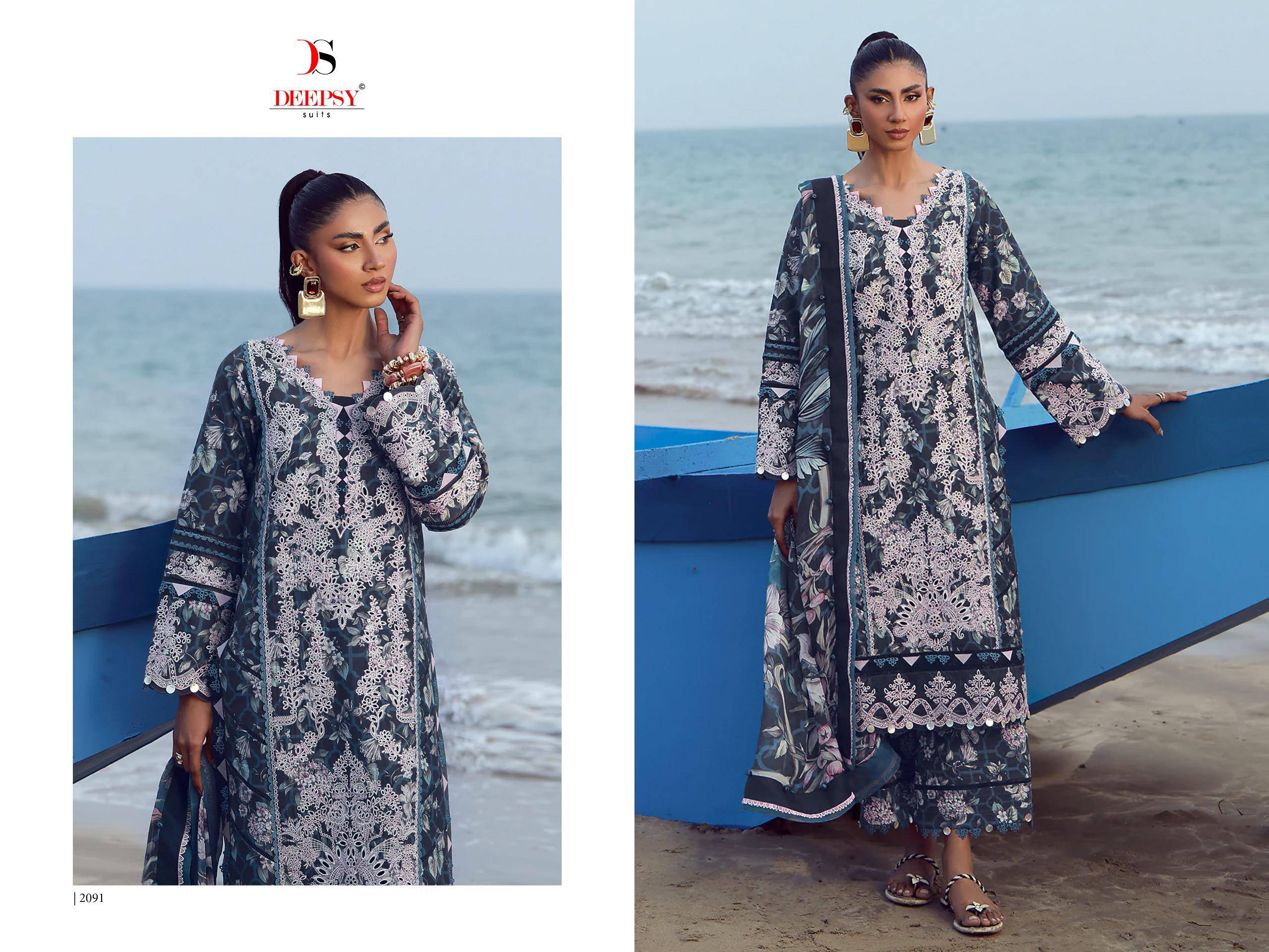 Jade Flora Premium-2 by DEEPSY SUITS 2091 to 2098 series Indian Pakistani ethnic wear Pure cotton At Wholesale Price